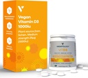 Tabletki do rozgryzania i żucia Witamina D3 - Wysoka wytrzymałość 62,5µg 2500 IU Witamina D3 Cholekalcyferol - Wegański Gluten wolny VIT D3 Suplementy witaminy (60Ct)