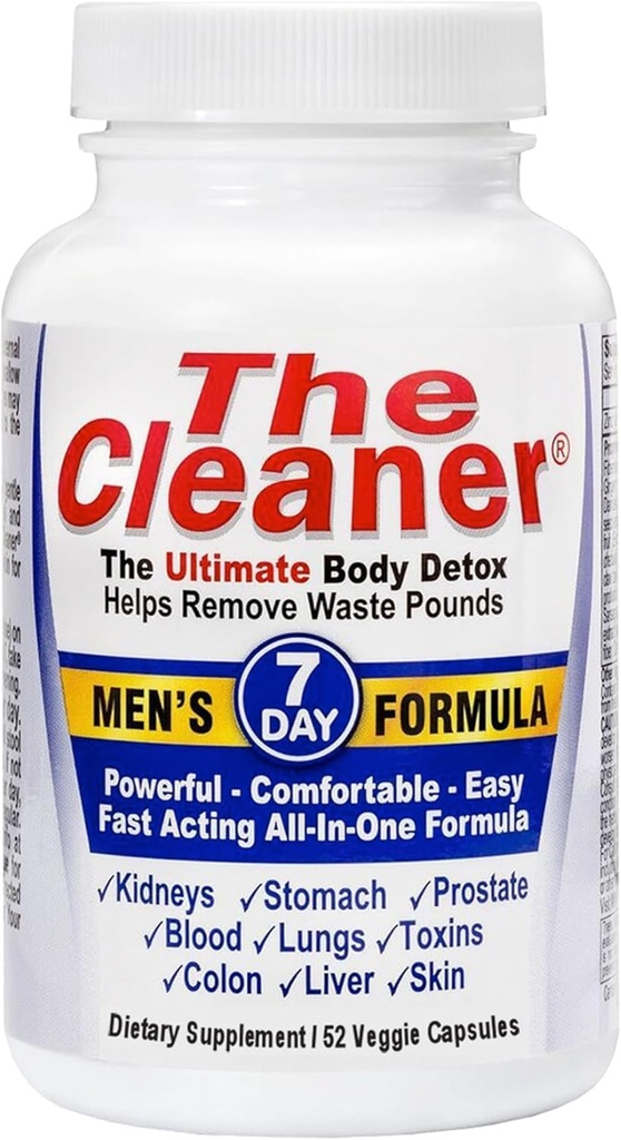 Centurivesyst Syst wyróżnia Detox Cleaner, 7- Day Kompletna wewnętrzna formuła oczyszczania dla mężczyzn, Wsparcie zdrowia trawiennego, 52 Kapsułki wegetariańskie
