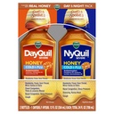 VICKS DayQuil & NyQuil SEVERE Honey Flavor Co- Pack, Cold & Flu Medicine, łagodzi ból głowy, gorączka, ból gardła, niewielkie Aches & Pains, zatory nosowe, ciśnienie zatok, Stuffy Nose i kaszel, 2x12oz