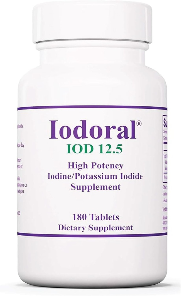 Tabletki z jodem 12,5 mg dla wsparcia żywieniowego - 180 tabletek - Codzienne suplement z jodkiem potasu dla Wellness & Vitality - 1 opakowanie