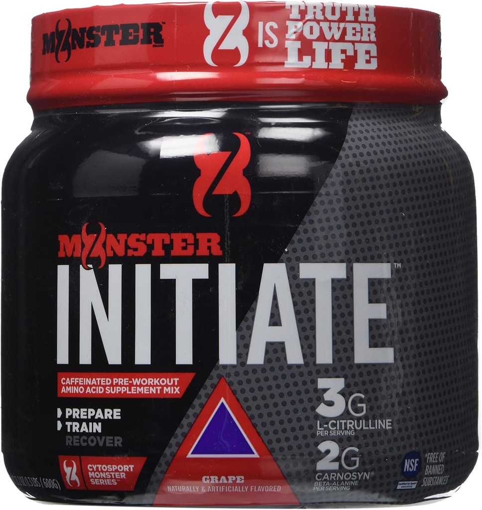 Cytosport Monster Initiate Drink odżywczy, Proch przed treningiem, Grape Flavored, 600 Gram (30 Sług)