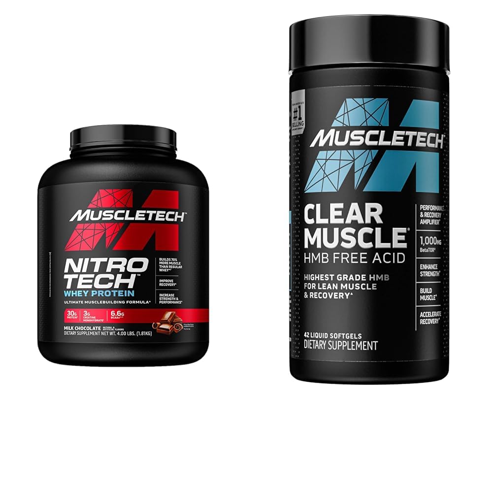 Muscletech Protein Serwatka proszek Nitro- Tech Protein Serwatka izolat & Peptides & Clear Muscle Post Workout Recovery 124; Muscle Builder for Men & Women