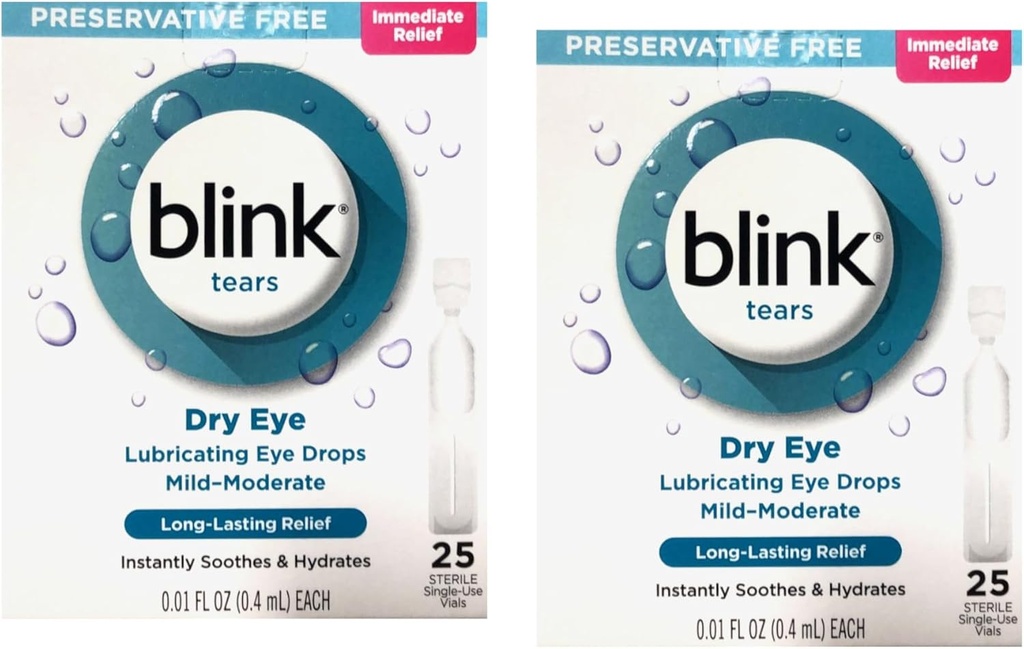 Blink Tears Conservative Free Lubricating Eye Drops 25 ct 0,01 fl oz EA (0,4 ml EA) (opakowanie po 2)