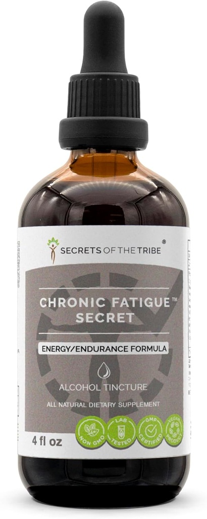 Tajemnice Plemienia - Przewlekły Zmęczenie Sekret, Ziołowy Suplement Miesza Alkohol Liquid Extract, Energy / Endurance Formula (4 fl oz)