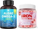 Wegańskie żeliwne gumki i algi bazujące na plancie Omega 3 1200mg suplement