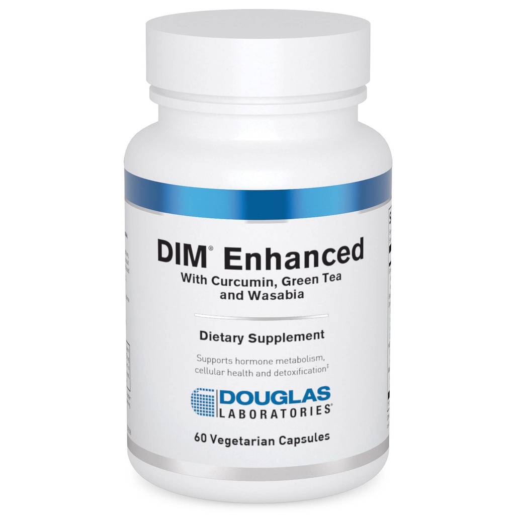 Douglas Laboratories DIM Enhanced - Wsparcie równowagi hormonalnej, Zdrowie komórkowe i Detox * - Z przeciwutleniaczami, Green Tea Extract & Wasabia - 60 Kapsułki wegetariańskie