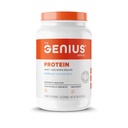 Genius Protein Powder, Wanilia - Mieszanka z podwójnym białkiem z ulepszonym izolatem serwatkowym i naturalnym białkiem jaj dla Lean Muscle Building for Men & Women - Grass- Fed przed i post Trening posiłek zastępczy Shake