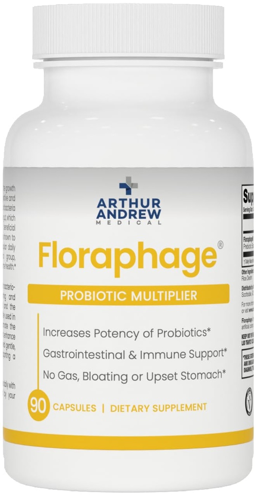 Arthur Andrew Medical, Florafage, Prebiotic Formula i Probiotic Multiplier, 90 kapsułki