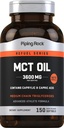 Pipping Rock MCT Oil Softgel Kapsułki 124; 3600mg 124; 150 Pille 124; Keto- Zatwierdzone 124; Non- GMO, Gluten