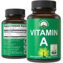 Certified Organic Witamina A 5000 j.m. Suplement Kapsułki Wysokiej mocy Vitamin. dla dorosłych, Mężczyźni, Kobiety, Dzieci. Wykonane z organicznego soku marchewkowego. Świetne dla immunologicznego, skóry, wsparcia oczu. Nie GMO, tabletki wegańskie
