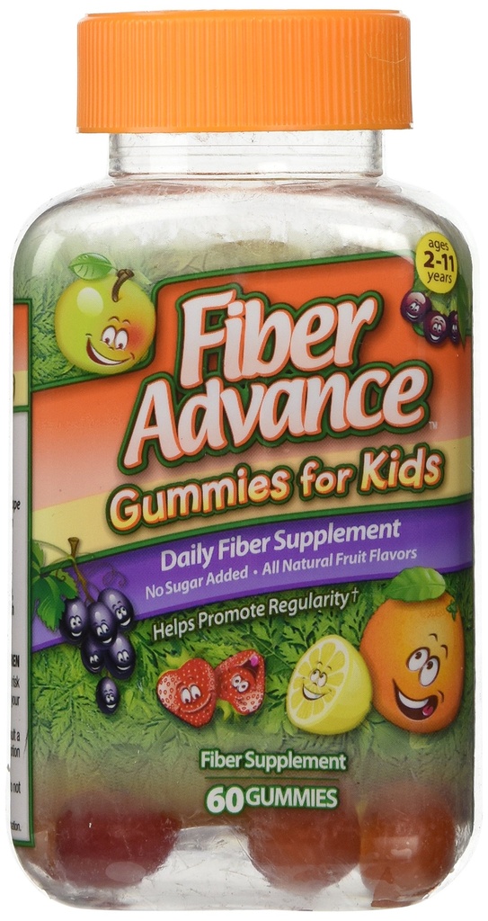 Fiber Advance Gumumie dla dzieci Codzienne uzupełnienie fiber, 60 liczba