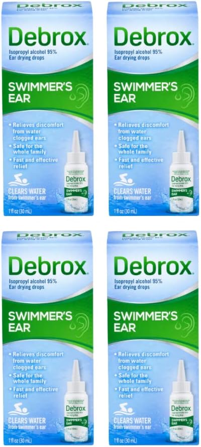 Debrox Swimmer 's Ear Drops dla dorosłych i dzieci, 1 Fl oz. (Opakowanie po 4)