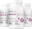 NERVE RENEW Optimizer, 3 Pack (90 kapsułek) - 300 mg stabilizowany R- Alpha kwas lipowy na kapsułkę do naturalnego Nerve Discomfort Support - Szybka absorpcja - Bezpieczne i wszystkie naturalne