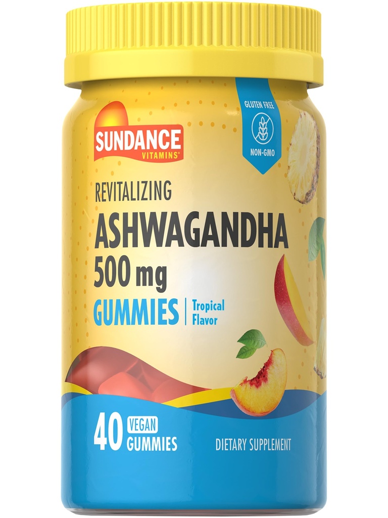 Sundance Ashwagandha Gummies XI124; 500mg XI124; 40 Vegan Gummies XI124; Vegan, Non-GMO i Gluten Free Supplement