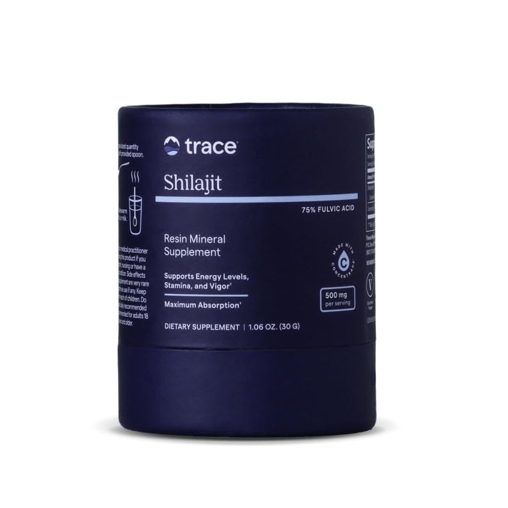 Trace Minerals Shilajit Resin 500mg - Suplement diety dla mózgu i zdrowia trawiennego - Suplement mineralny do pomocy immunologicznego zdrowia i energii dziennej - Formuła z kwasem Fulvic - 30g (około 60 Sług)
