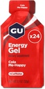 GU Energy Original Sports Nutrition Energy Gel, Wegan, Gluten- Free, Kosher i Dairy-Free On- The- Energy for Any Trenaut, 24- Count, Cola Me- Happy