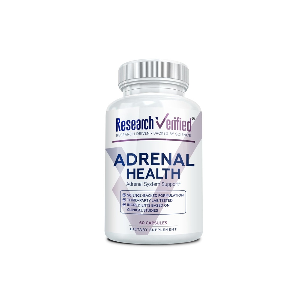 Badania zweryfikowane wsparcie nadnerczy - 60 Kapsułki - Wsparcie funkcji Gland nadnerczy, Boost Energy, Balance Cortisol - Grzyby, B- Witaminy, Bioflavonoids, BioPerine