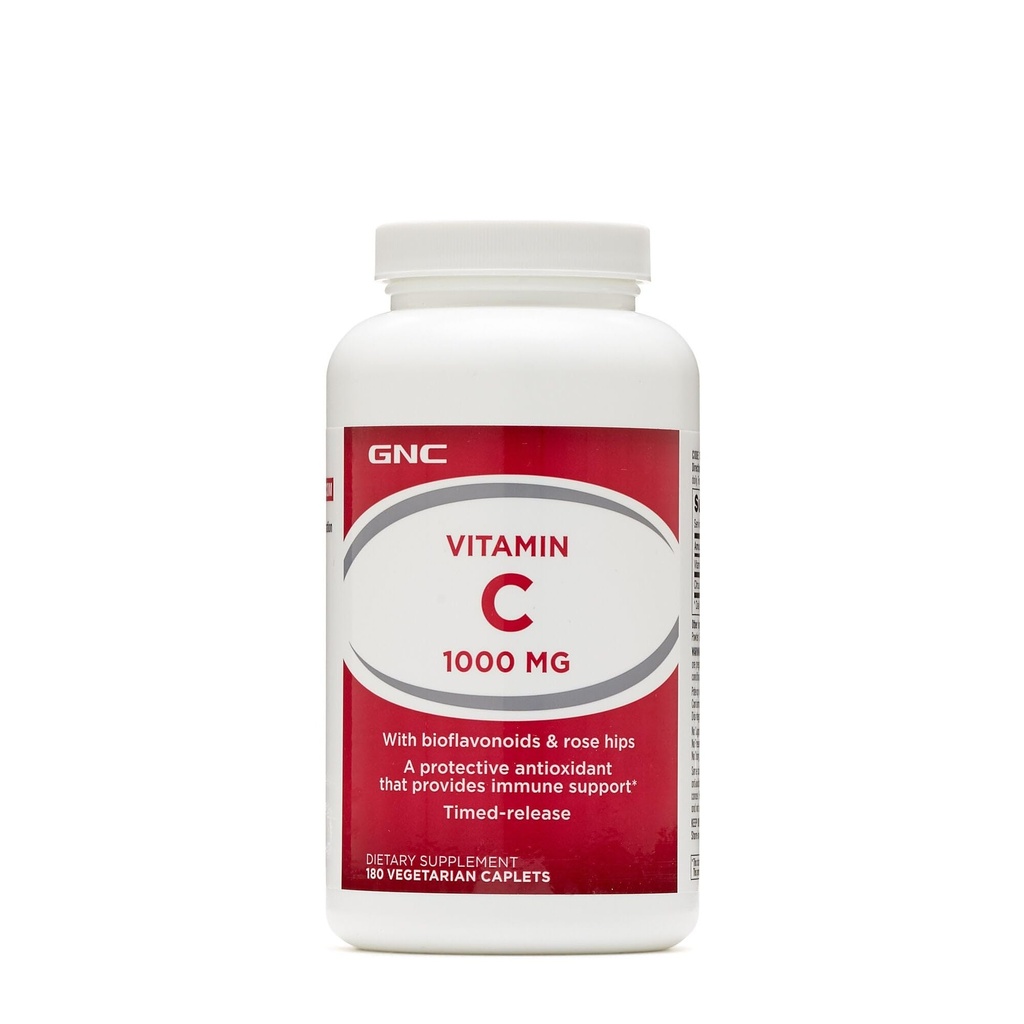 GNC Witamina C 1000 z bioflawonoidami i różowymi biodrami Uwolnienie 180 tabletek