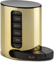 Daily Pill Organizer - (4 razy dziennie) Stackable Medication Reminder - Premium Weekly AM / PM Pill Box z 7 Daily Stackable Trays and Medicine Organizer for Vitamin, Fish Oils and Supplements, Złoto