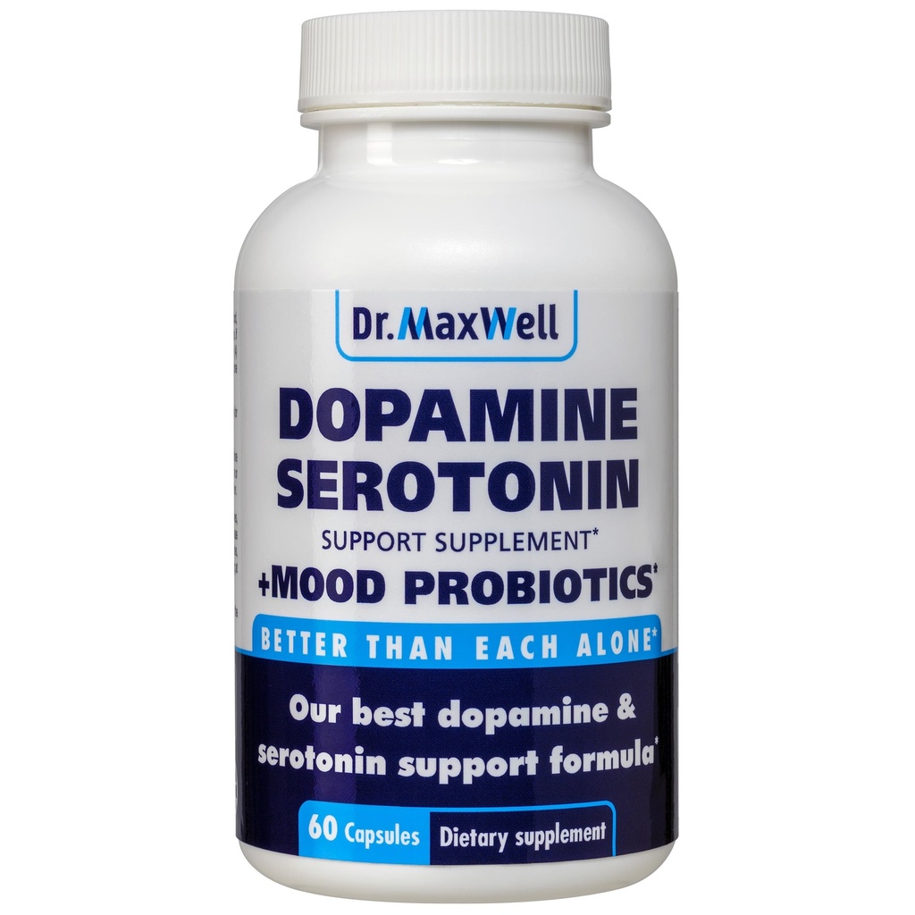 Serotonina i Dopamina Suplementy z Mood Probiotic, 5in1 Wsparcie dla (1) Dopamina (2) Serotonina (3) Mood (4) Relaks (5) Focus & Brain, 60 Kapsułki