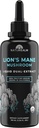 Natudeme Lion 's Mane Mushroom Liquid Tincture Supplement - Focus, Memory & Brain Health, Vegan, Non-GMO - Organic Fruiting Ciała, 2 Month Supply