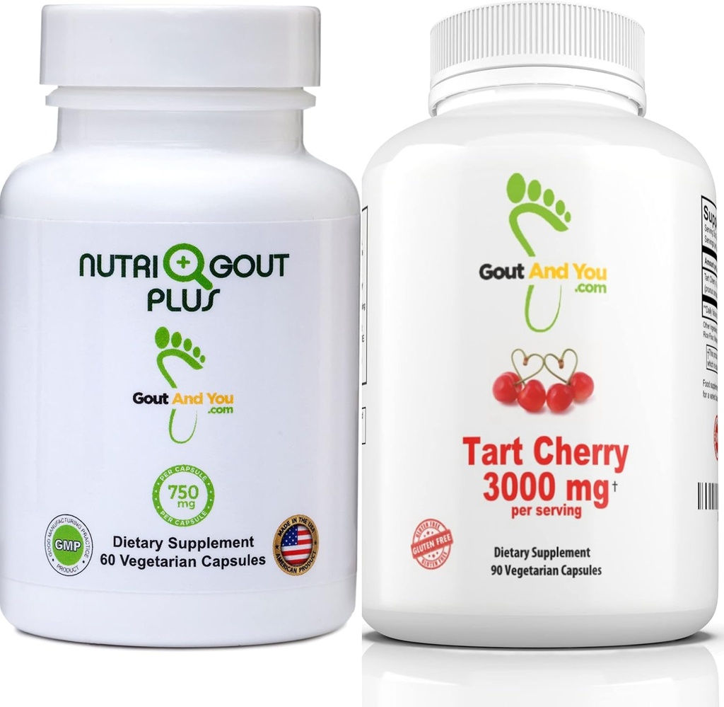 Podaż i Ty Nutrive Gout Plus Wsparcie kwasu moczowego i Tart Cherry Extract 3000 mg Bundle