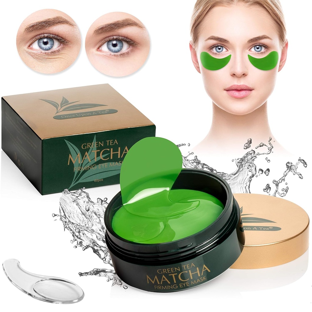 Zielona herbata Matcha Firming Eye Mask, 30 Pary Colagen Pats For Fine Lines, Zmarszczki, Pod worki na oczy i Puffy Leczenie oczu, Face żel Pads, które zmniejszają objawy starzenia