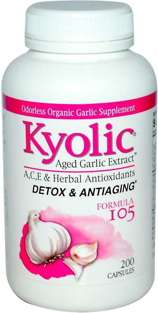 Kyolic Aged Garlic Extract ™ Detox and Anti- Aging Formula 105 -- 200 kapsułki