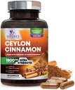 Organic Ceylon Cynamon Supplement 1800mg - Certified Organic Ceylon Cynamon w proszku Pigułki - Energy & Heart Support for Women & Men, Butelka w USA, Antyoksydant, Gluten Free, Non-GMO - 120 Kapsułki