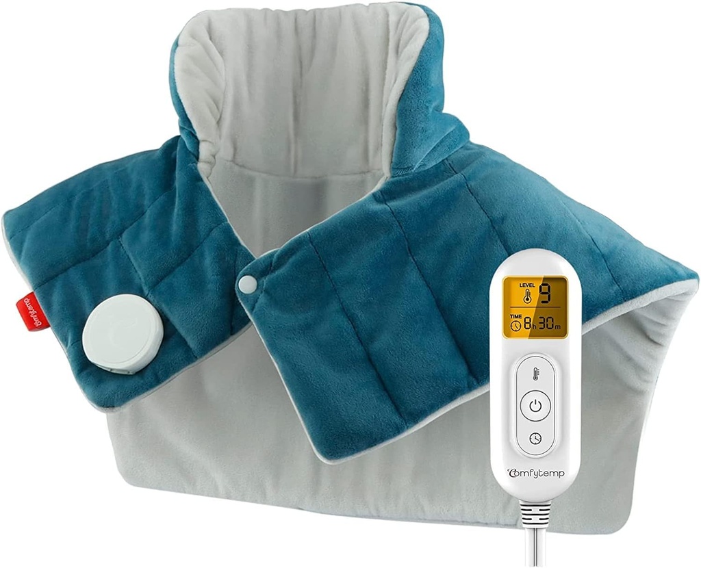 Komfortowa papa grzewcza dla szyi i łopatek i pleców, 2,6lb ważona elektryczna papa ciepła dla łagodzenia bólu, duży FSA Kwalifikujący się do podgrzewania, 9 Ustawienia ciepła & 11 Timer, Prezenty świąteczne dla kobiet Mężczyźni Mama Tata