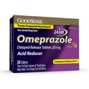 GoodSense Omeprazol Opóźnione uwalnianie tabletki 20 mg, Reduktor kwasowy, Zabiegi Częste Heartburn, 28 Count