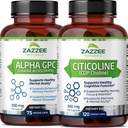 Zazzee Citicoline CDP Cholina Kapsułki i Alfa GPC Cholina Kapsułki