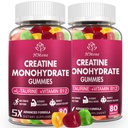 Jednowodzian Gummeje - 5g dla mężczyzn i kobiet, 160 Hrabia i Kreatywna do żucia suplementy dla mięśni Gain, Siła mięśni, Energy Boost, i Muscle Builder, Sugar Free, Wegan