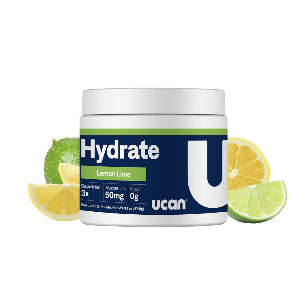UCAN Hydrate Electrolyte Drink Mix (Lemon- Lime, 30 Servings) Sugar- Free, Keto- Friendly, Vegan, Non-GMO, Gluten- Free Electrolyte Proszek z potasu i magnezu dla biegaczy i sportowców