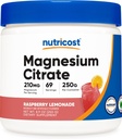 Nutricost Magnezu Cytrynian w proszku (Lemoniada malinowa, 250 gramów)