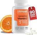 Witamina liposomalna C - 1000MG VIT C & 100MG Super Bioflavonoid Complex for Enhanced Wellness Wellness 124; Suplement przeciwutleniający z naturalnymi surowcami dla dorosłych 124; Zaawansowane wsparcie 124; Nie-GMO (180 kapsułek)