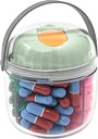 Mini Pill Dispenser Organizer Butelka, Daily Travel Medication Box z bezpiecznego zamknięcia (Mini - zielony)