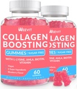 Kolagen Wzmacnianie Gummies, Wegan Kolagen Gummies dla kobiet z L- Lysine, Amla, Biotin, Witamina C, A, E, Kolagen Booster Gummies Suplement do paznokci skóry włosa