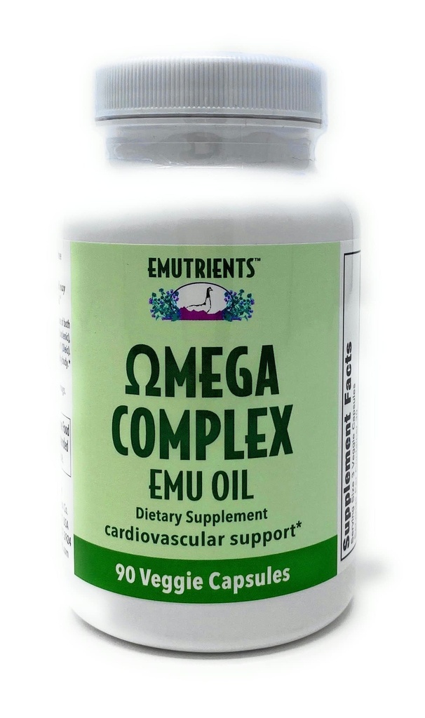 Montana Emu Ranch - Emutrients Omega Complex Emu Oil 750mg (90) Veggie Caps - Suplement diety do wsparcia sercowo-naczyniowego * - Omegas 3, 6, 7 i 9