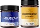 HERBAMAMA Stone Breaker and Magnezu Kit - Bundle of 1600 mg Chanca Piedra & 400 mg Magnezu Citrate Gummies - Vegan, Non-GMO, Żelatyna - 2 opakowania