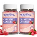 Żurawinowe gumki 1000mg, Żurawinowe suplementy dla kobiet, z D- Mannose 250mg, Womens Probiotic Gummies, Urynary Tract Health, Żurawinowy Flavor, NO GMO, 60 Count (Pack of 2)