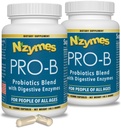 Nzymes ® Pro- B Probiotyki i Enzymy trawienne dla równowagi trawiennej, lepszego trawienia, niestrawności i zaparcia (180 Total Caplets) - Made in The USA