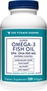 Witamina Shoppe Omega 3 Olej rybny 1290mg, EPA 735mg i DHA 165mg, Czystość zakładana, Molekularnie Distilled do wspierania układu krążenia, stawów i zdrowia mózgu (120 Softgels)
