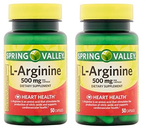 Spring Valley: 100 Kapsułek 500 Mg Ea. L- Arginina (Opakowanie 2)