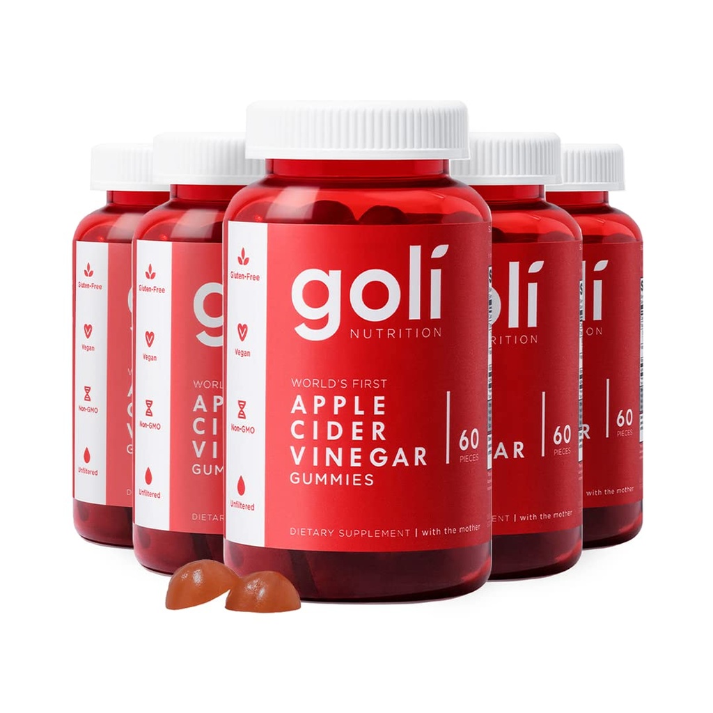 Goli Jabłko Cydr Gummy Witaminy - 300 Hrabia - Witamina B12, Żelatyna wolna, Gluten- Free, Wegan & Non-GMO