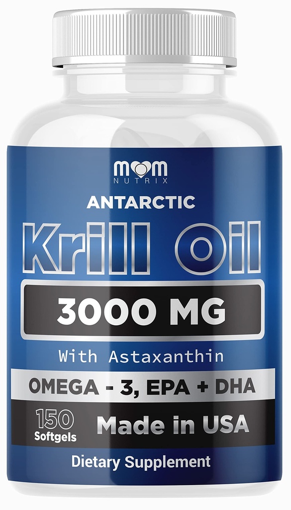Dr. JOEL'S MOM NUTRIX Antarctic Krill Oil Supplement - 150 Softgels - High Absorption EPA, DHA, Astaxanthin & Phospholipid - No Fishy Aftertaste Like Fish Oil - Made in USA