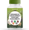 Superfood MD Oregano Oil Garlic Extract Olive Leaf Black Seed Oil Astragalus - dla kobiet i mężczyzn - 60