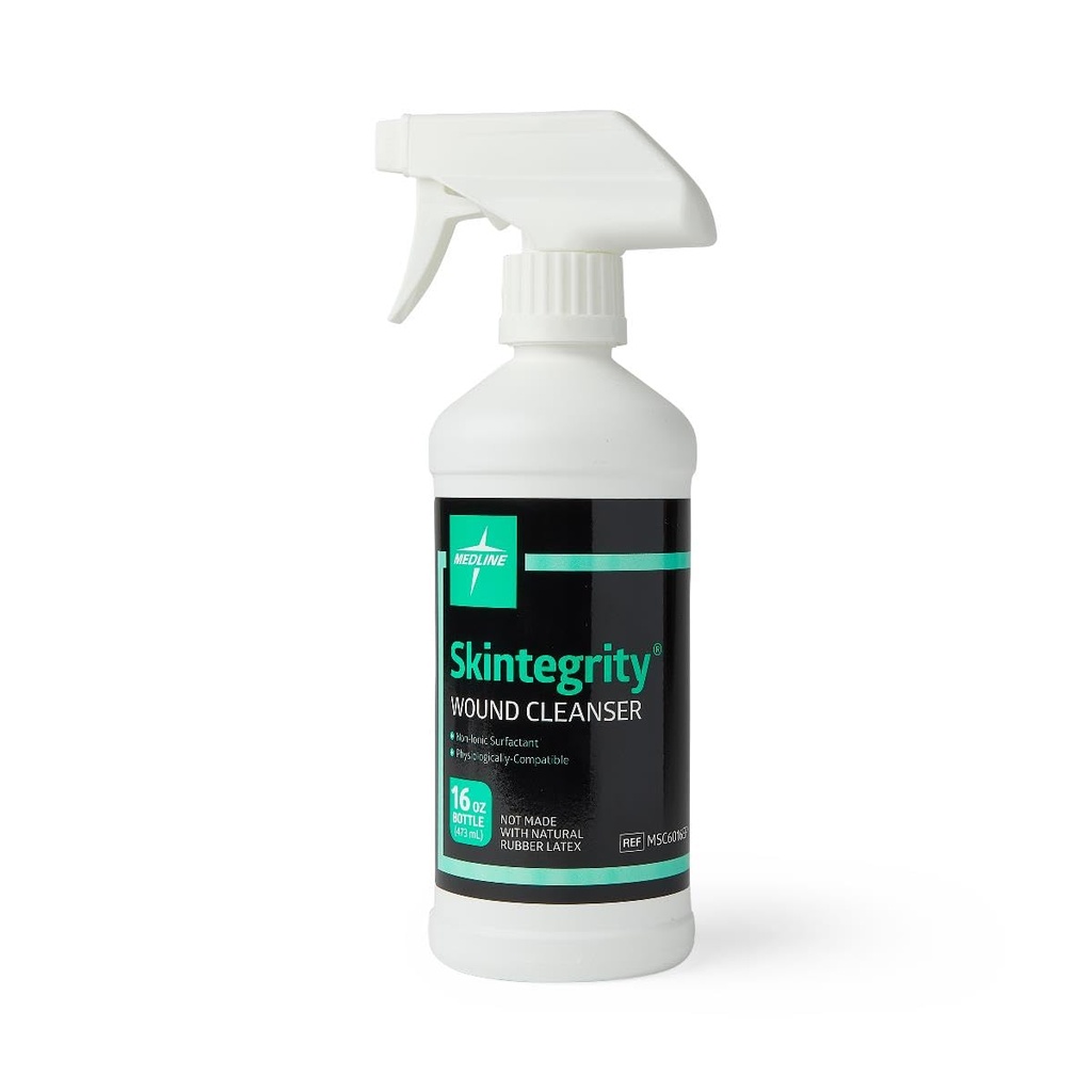 Medline Skunty Oczyszczacz rany (opakowanie po 1), 16 uncji Spray Butelka, do czyszczenia ran, oczyszczanie, usuwanie białka, urazy uciskowe, zakażone rany, spray można dostosować z mgły do strumienia