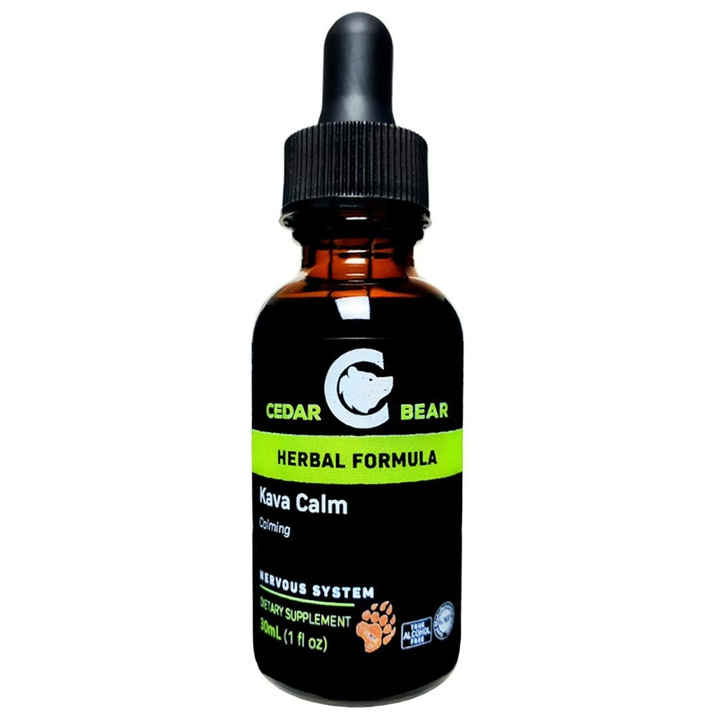 Cedar Bear Kava uspokoić płynny suplement ziołowy, który wspiera centralne systemy nerwowe i pokarmowe 1 FL Oz
